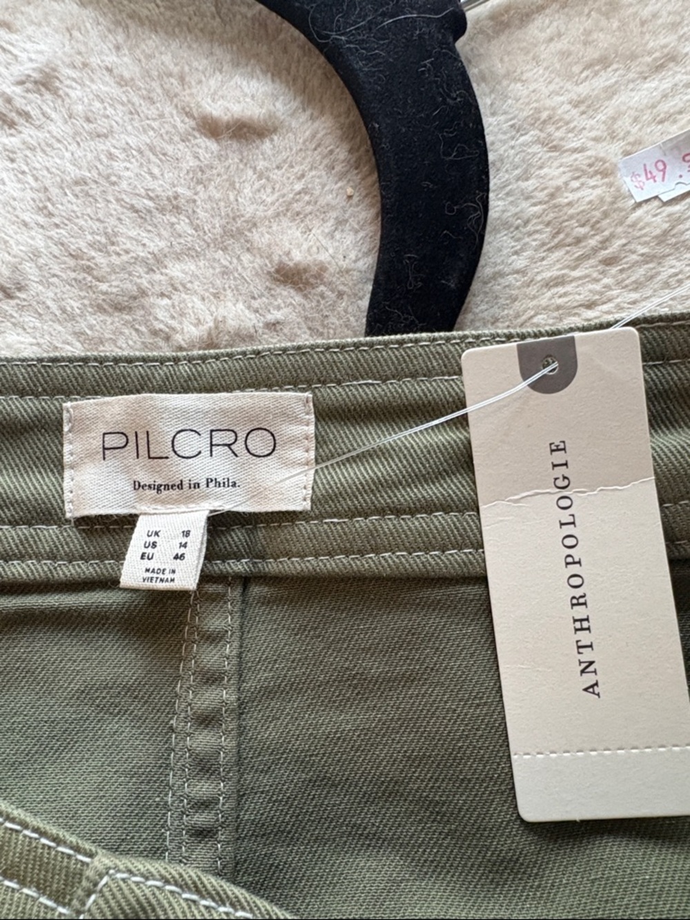 Pilcro Maxi Skirt from Anthropologie Olive Utility Carpenter Skirt S 14 - Picture 8 of 11